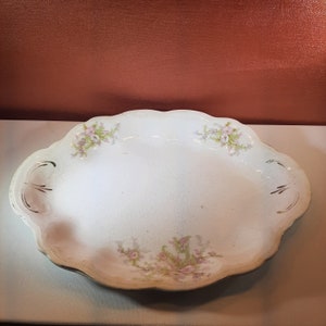 Vintage W.S. George Pottery Iris Serving Dish -- Early 1900s