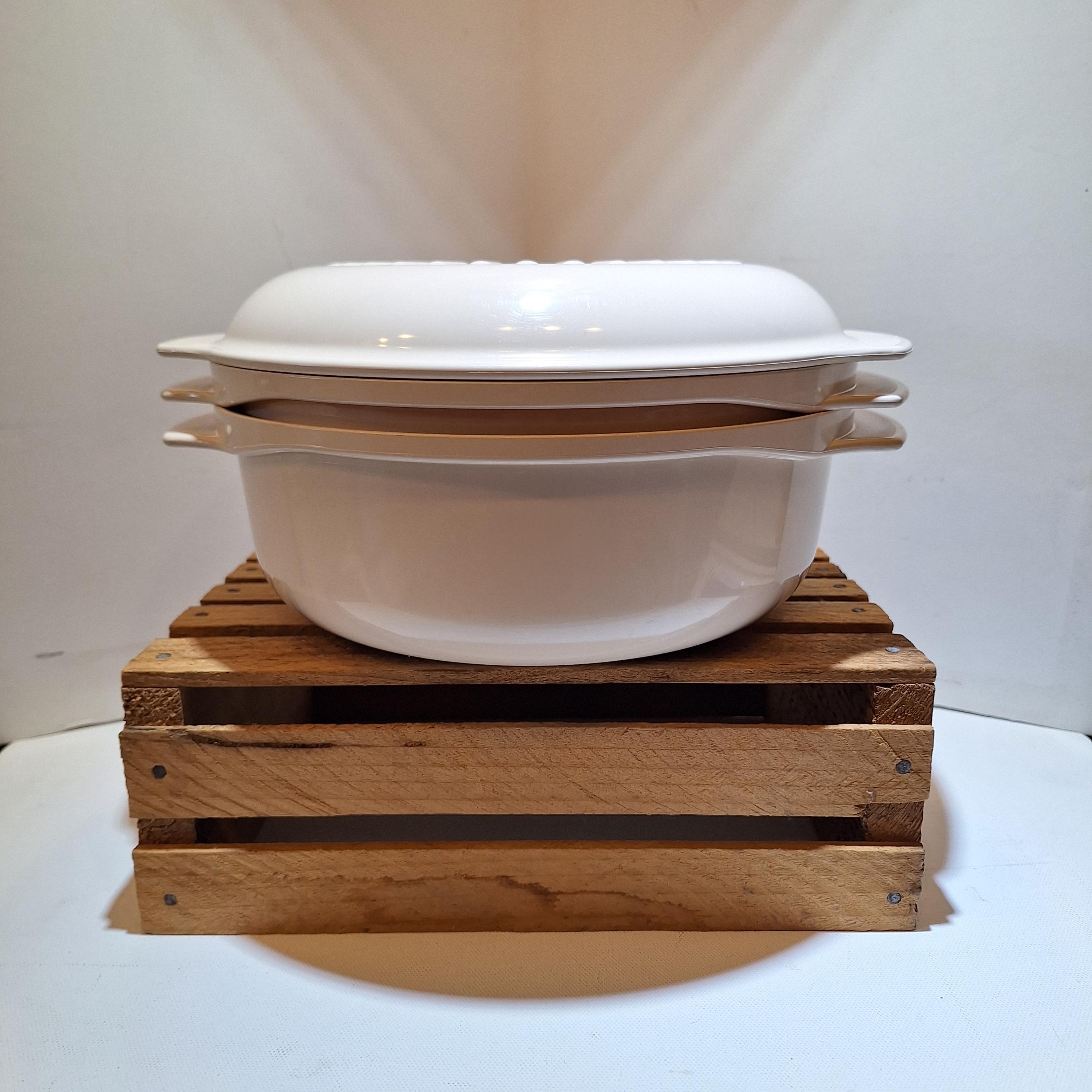 Vintage 1980s Tupperware -- Almond Color -- Microwave Stack Cooker -- 3 ...