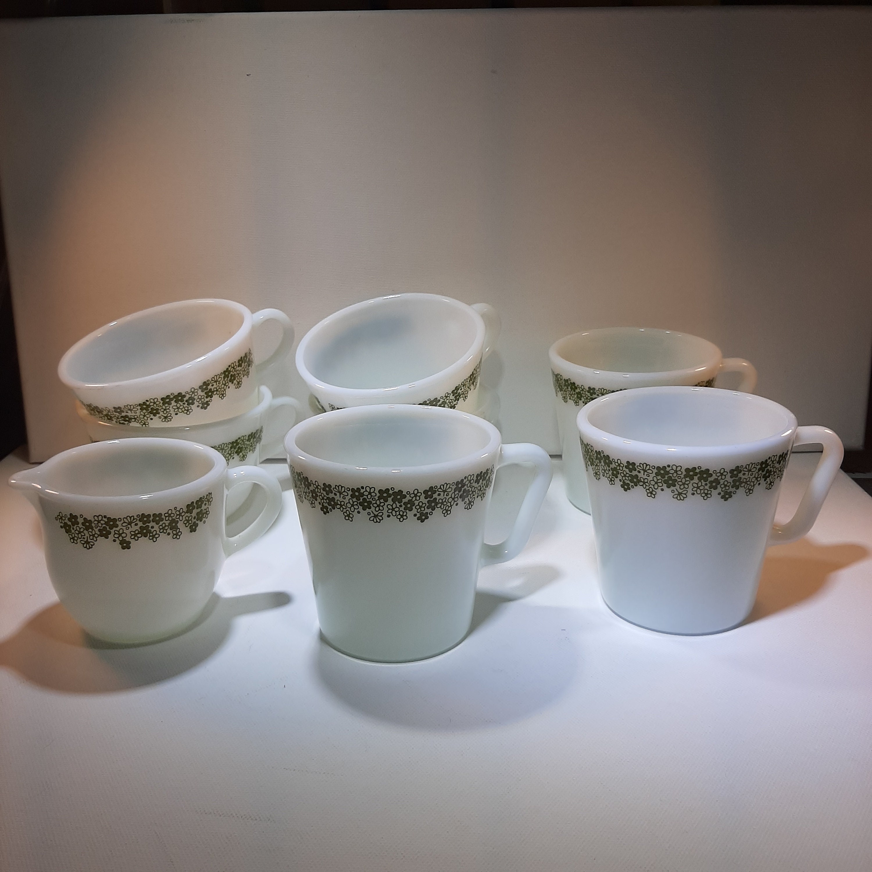 Daisy Painted Glass Mugs, Glass Cup Set