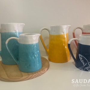 Pichet en céramique fait main | Design traditionnel portugais | Pichet de cuisine