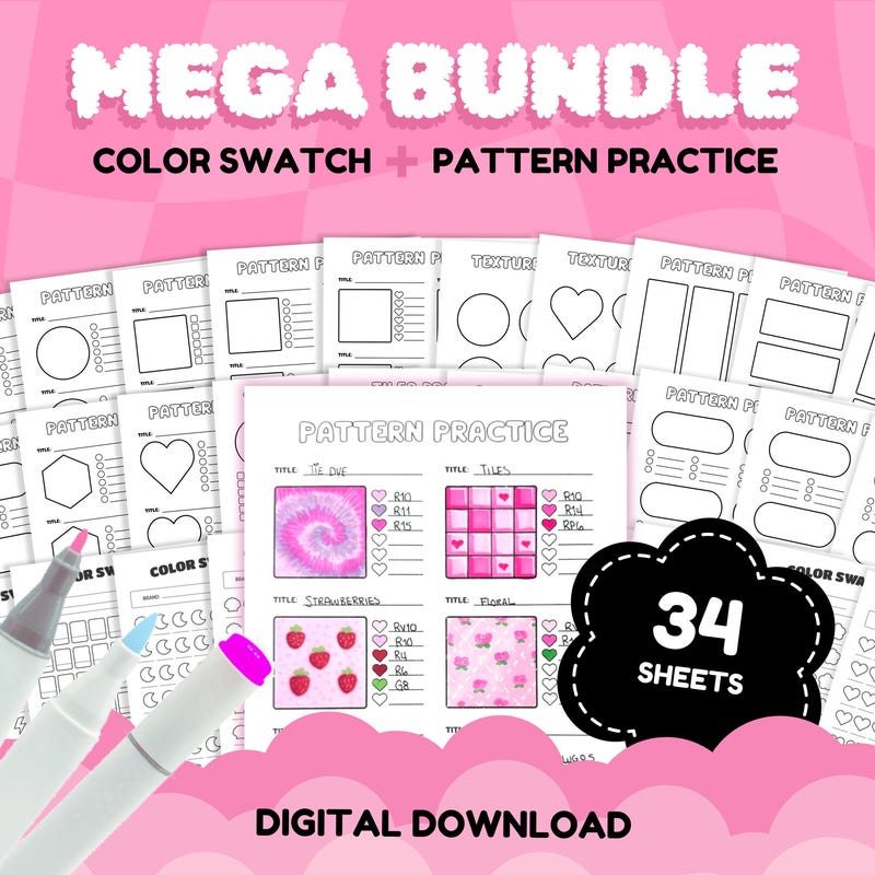 Practice Sheet Coloring - Etsy