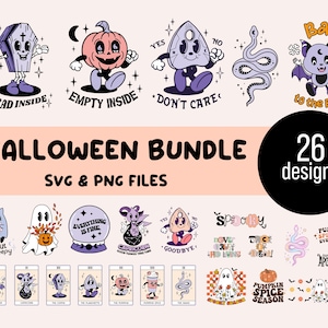 Halloween bundle SVG cute spooky horror PNG skeleton ghost vampire bat pumpkin clipart mega lot