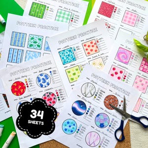 Coloring Pattern Practice Page Swatch Template Marker Blending practice pages Coloring pattern ideas