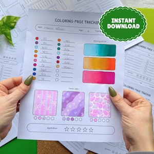 Guía de coloración: Rastreador de páginas, plantilla de muestras y combinación de marcadores (PDF)