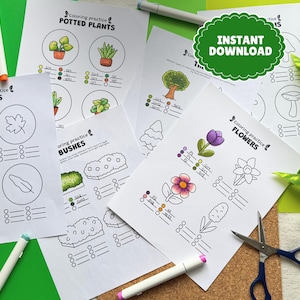 Oefenpagina's voor het kleuren, afdrukbaar digitaal gekleurd boek om te mengen, patronen, texturen, arcering en kleurstalen voor gezellige kleurboeken