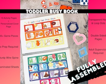 Toddler Busy Book, Fully Assembled Toddler Busy Binder, Homeschool Activity Book, Preschool Busy Book, Busy Book for Toddlers 2-5 Years Old