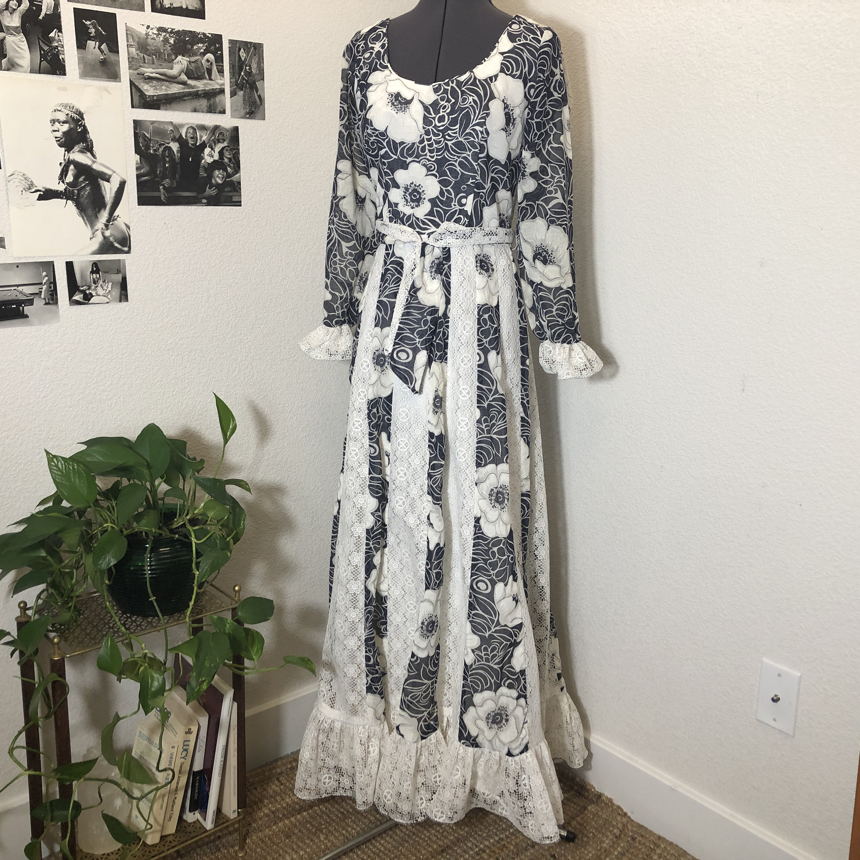 Vintage 70s Prairie Maxi Dress With Lace and Ruffles - Etsy Vintage 70s Prairie Maxi Dress With Lace and Ruffles - Etsy