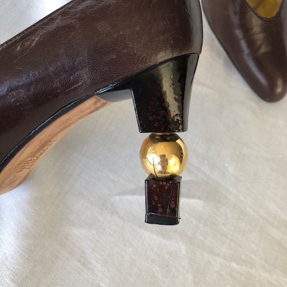 Vintage 90’s Gold Ball Pump 3” Heels - image 2