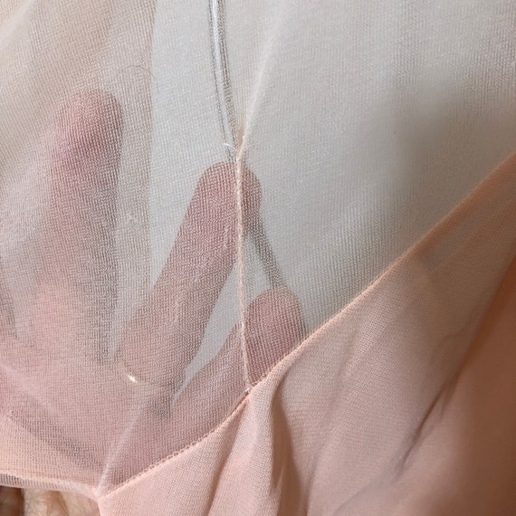Vintage Peach Romantic Lace Chiffon Robe Housedre… - image 6