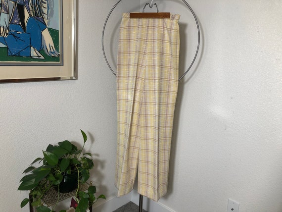 Vintage 70s High Waist Plaid Pants size 28x30 - image 2