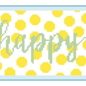 Schema punto croce PDF pois giallo felice / Download digitale