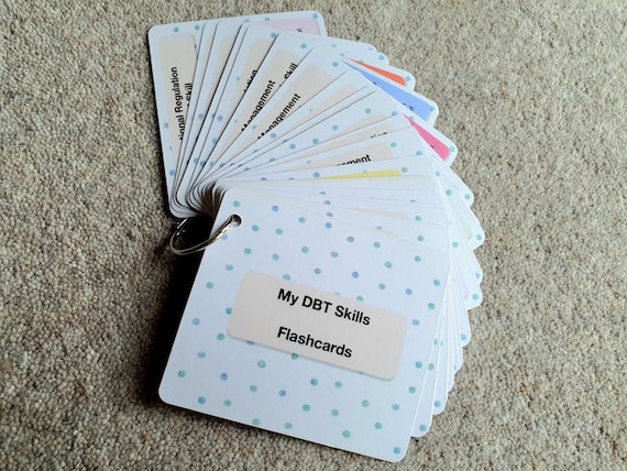 DBT Skills Flashcards | Laminated 250gsm Card| Mental Health Therapy Cards | Distress Tolerance | Crisis Support | BPD EUPD | Depression |