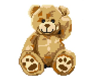 Bear cross stitch PDF pattern digital download Teddy Bear