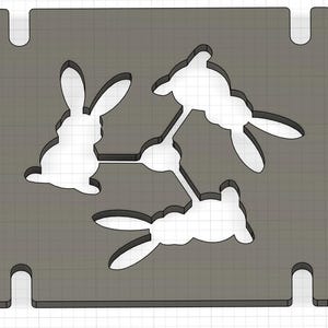 Injection mold insert 3 bunnys .DXF file for Lasercutting, Plasmacutting, Waterjet
