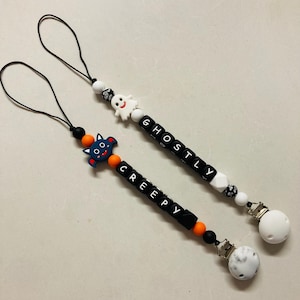 Halloween silicone beaded pacifier clip