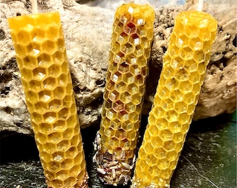 Rolled Beeswax intention chime candles