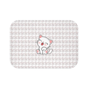 Cute Cat Bath Mat, Adorable Kitty Bath Decor, Cat Lover Gift, Bathroom Accessory, Fun Cat Design for Kids, Cozy Home Decor