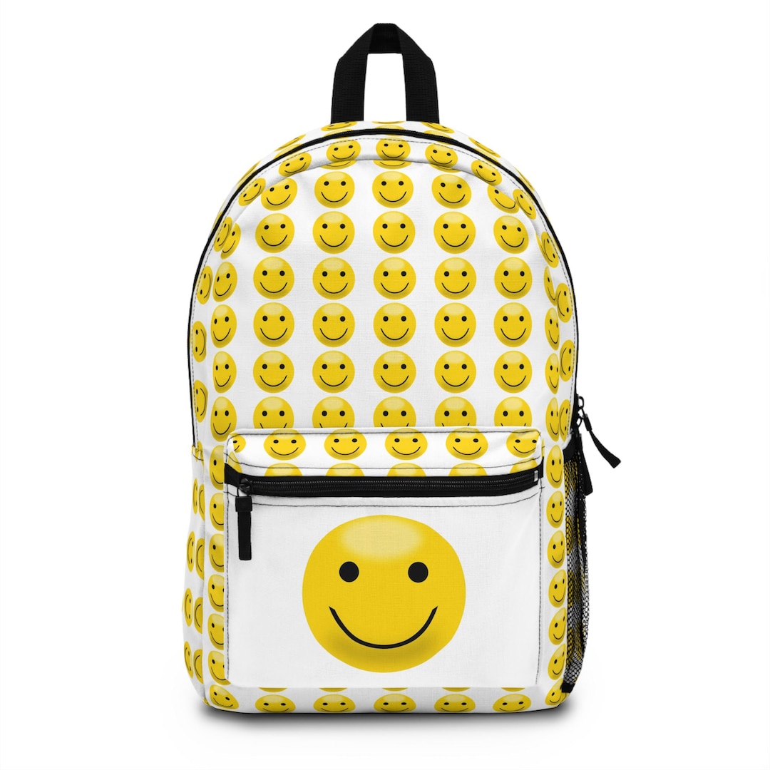 Smiley Faces Backpack Cute School Bag, Joyful Travel Backpack