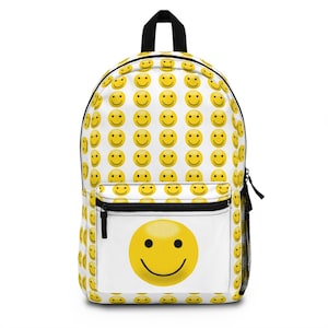 Smiley Faces Backpack - Cute School Bag, Joyful Travel Backpack, Fun Gift for Kids, Back to School, Summer Camp