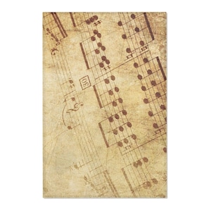 Vintage Music Notes Area Rug - Perfect for Musicians,  Home Decor, Audiophile Gift, Vintage Style Room
