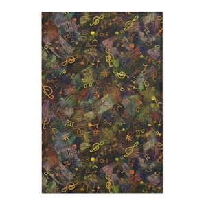 Alfombra con notas musicales: perfecta para amantes de la música y decoración del hogar.