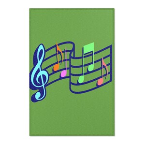 Musical Notes Area Rug, Vibrant Home Decor, Music Lover Gift, Cozy Living Room Accent