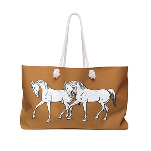 Equestrian Weekender Tote Bag, Horse Lover&#39;s Travel Bag, Horse Print Beach Bag, Stylish Gym Bag, Perfect for Gifts, Outdoor Adventure