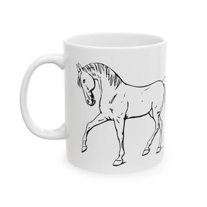 Elegant Horse Design Ceramic Mug | Unique Gift for Equestrians, Animal Lovers | Perfect for Birthdays, Holidays, or Everyday Use