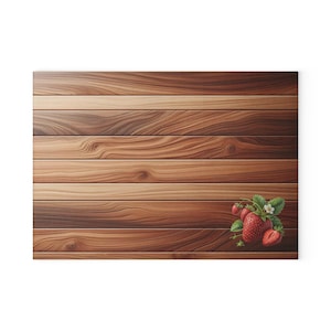 Rustic Strawberry Glass Cutting Board - Perfect Gift for Home Cooks, Kitchen Decor, Housewarming, Foodie Gift, Wedding Registry
