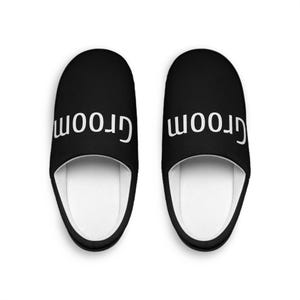Cozy Men&#39;s Indoor Slippers with &#39;Groom&#39; Design, Comfortable Home Slippers, Perfect Gift for Men, Relaxation Footwear, House Shoes