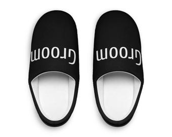 Gezellige indoorpantoffels voor heren met 'bruidegom'-ontwerp, comfortabele pantoffels voor thuis, perfect cadeau voor mannen, ontspanningsschoenen, huisschoenen