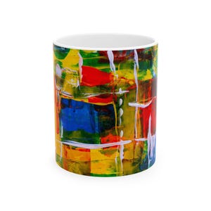 Vibrant Art Ceramic Mug, Colorful Coffee Cup, Unique Drinkware, Gift for Art Lovers, Home Decor, Artistic Mug