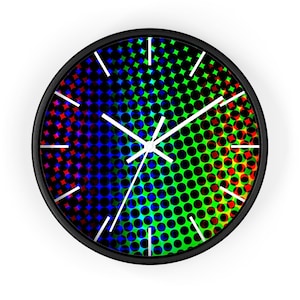 Colorful Retro Wall Clock, Modern Home Decor, Gift for Art Lovers, Unique Wall Art, Colorful Clock, Retro Style Decor