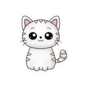 Cute Cat Kiss-Cut Stickers, Adorable Animal Decor, Laptop Stickers, Fun Gifts for Cat Lovers, Cute Kawaii Stickers