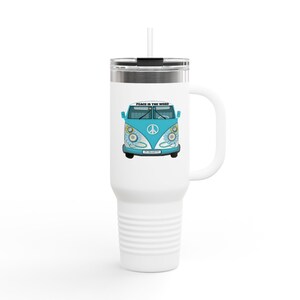 Vintage Van Insulated Travel Mug, Coffee Mug, Tea Tumbler, Road Trip Gift, Eco-Friendly Travel Cup
