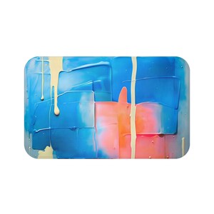 Abstract Colorful Bath Mat, Vibrant Bathroom Decor, Modern Home Accessory, Luxe Gift, Housewarming, Art-inspired