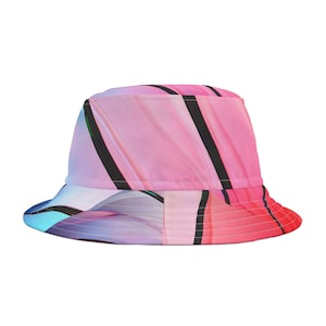 Trendy Abstract Bucket Hat | Vibrant Patterned Sun Hat for Summer, Festival, Vacation, Outdoor Activities, Gift