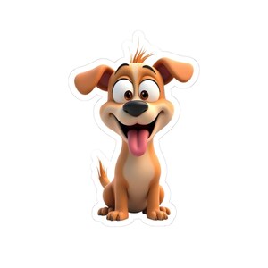 Cute Cartoon Dog Kiss-Cut Stickers, Dog Lover Decor, Laptop Stickers, Animal Gifts, Fun Party Favors