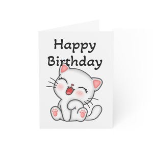 Cute Cat Birthday Greeting Cards - Bulk Pack for Celebrations, Happy Birthday Wishes, Fun Cards, Party Supplies, Cat Lover Gifts