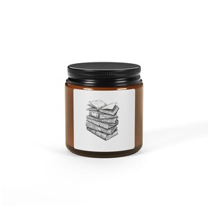 Cozy Book Stack Scented Soy Candle, Ambient Home Decor, Perfect Gift for Book Lovers, Relaxing Aromatherapy, Home Fragrance