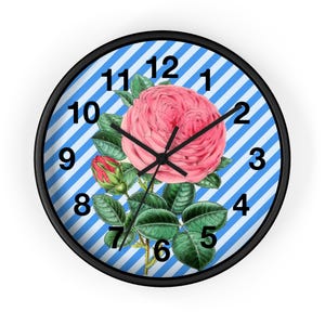 Reloj de pared floral vintage, elegante decoración del hogar, regalo atemporal para ella