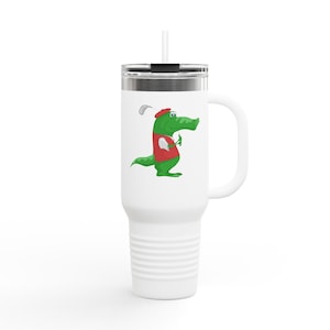 Taza de viaje térmica con divertido diseño de cocodrilo, taza de café portátil, perfecta para exteriores, viajes por carretera, regalo para él