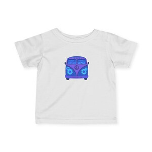 Groovy Infant Tee with Vintage Bus Design, Cute Baby Shirt, Toddler Fashion, Hippie Party Outfit, Baby Gift, Unique Child&#39;s Apparel