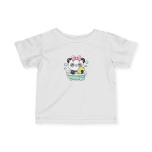 Bonita camiseta de panda para la hora del baño, regalo para baby shower, camiseta para niño pequeño, ropa bonita para bebé, camiseta de dibujos animados para bebé, idea de regalo para bebé