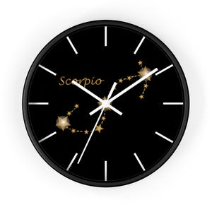 Scorpio Constellation Wall Clock, Astrology Home Decor, Zodiac Gift for Her, Horoscope Wall Decor