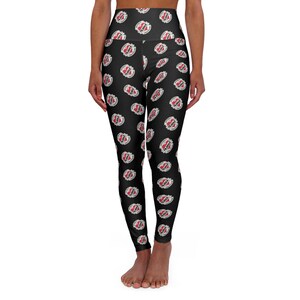 Funky Floral High Waisted Yoga Leggings - Stylish Activewear for Workouts, Yoga, Fitness, Dance, Gift for Her