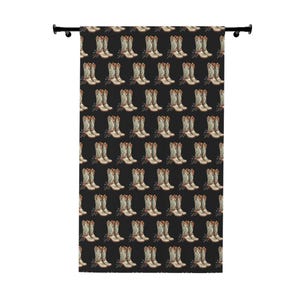 Rustic Western Boot Window Curtain - Ideal for Farmhouse Decor, Boho Style, Unique Home Accent, Gift for Cowboys, Cowboy Themed Room