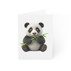 Cartões de felicitações de panda fofos - perfeitos para aniversários, notas de agradecimento e comemorações, papelaria divertida, vários tamanhos de embalagem