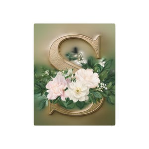 Elegant Floral Initial Metal Art Sign | Personalized Home Decor, Wall Art, Custom Gift, Garden Sign, Wedding Decoration