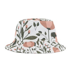 Floral Bucket Hat, Trendy Sun Hat for Summer, Floral Print Hat for Outdoor Activities, Garden Party Accessory, Perfect Gift
